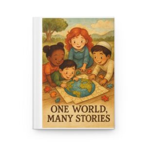 Hardcover Journal – "One World, Many Stories" - Inspiring Creativity and Exploration