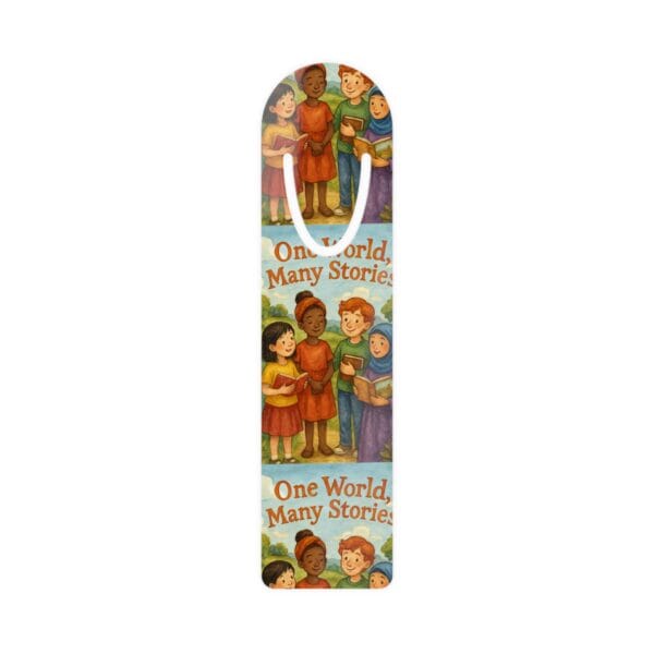Inspirational Bookmark - "One World, Many Stories" - Eco-Friendly Design