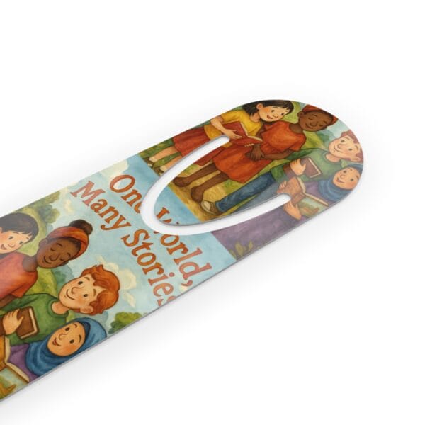 Inspirational Bookmark - "One World, Many Stories" - Eco-Friendly Design - Image 3