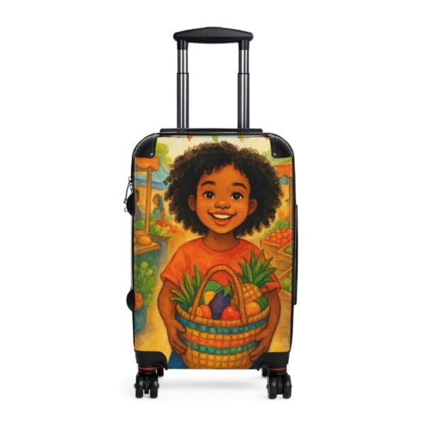 Kid's Colorful Suitcase with Happy Market Scene