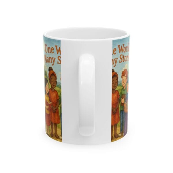 Inspirational Ceramic Mug - 'One World, Many Stories' - Perfect for Book Lovers & Educators - Image 2