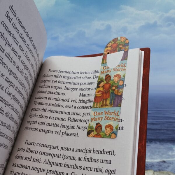 Inspirational Bookmark - "One World, Many Stories" - Eco-Friendly Design - Image 4