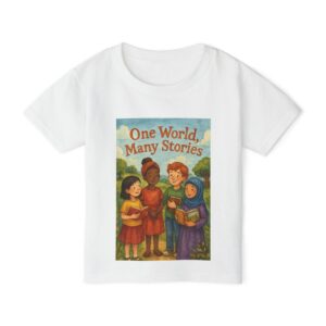 Whimsical Storytelling Toddler T-Shirt - "One World, Many Stories"